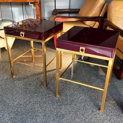Pair of end tables Guy Lefèvre for Jansen 1970