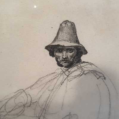 Dessin ancien 19eme siècle voyage en italie