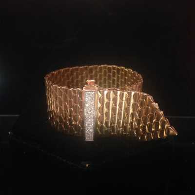 Bracelet-ceinture en or 18 carats avec fermoir en diamants, ca 1950
