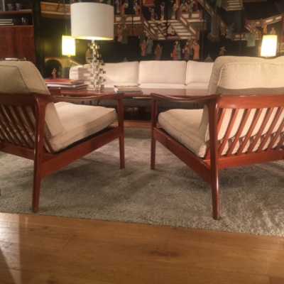 Pair of designer armchairs