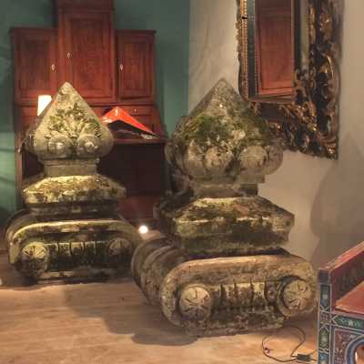 A pair of garden stones, circa 1850