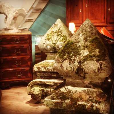 A pair of garden stones, circa 1850