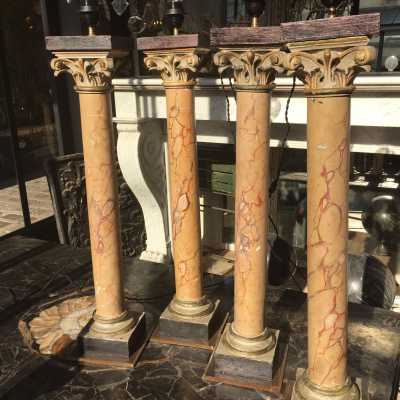Quatre colonnes en bois XIXème siècle