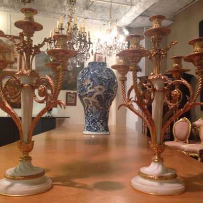 Paire de chandeliers XIXème siècle, Louis XVI