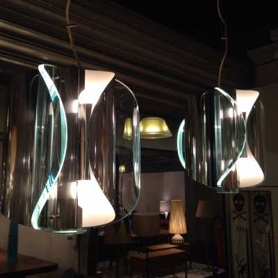 Paire de suspensions italiennes de Fontana Arte vers 1960