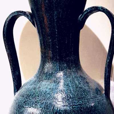 Vase en céramique bleu d'Accolay, XXème siècle
