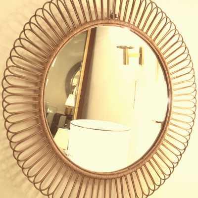 Miroir en rotin, XXème siècle