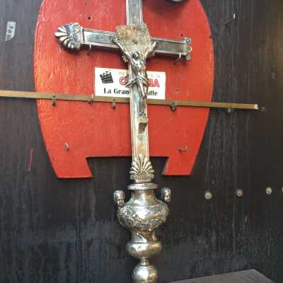 Crucifix de procession en argent - XIXème siècle