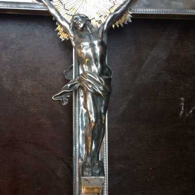 Crucifix de procession en argent - XIXème siècle