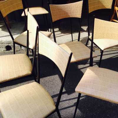 Ensemble de huit chaise années 60