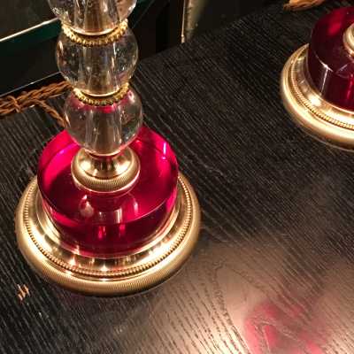 Paire de lampes en baccarat, 1950
