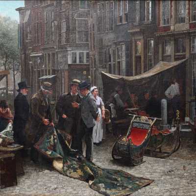 Scène de brocante à La Haye, Theodorus Ludovicus Mesker, 1879