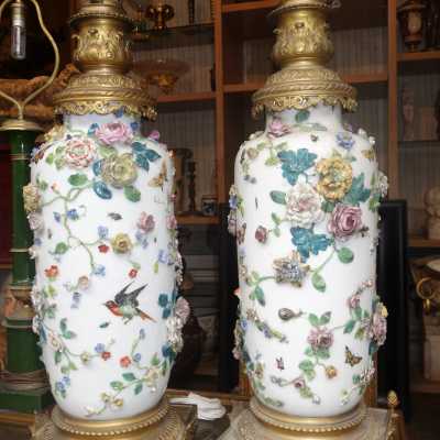 Paire de lampes en bronze, Allemagne, 1880