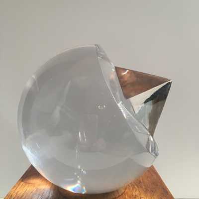 sculpture verre et bois de Zoritchak circa 1975