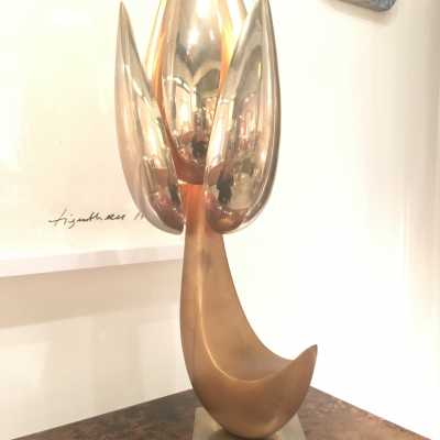 Lampe en bronze, circa 1970