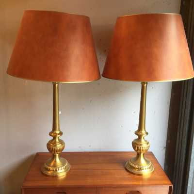 Paire de lampes en bronze, provenance Assemblée Nationale, XXème siècle