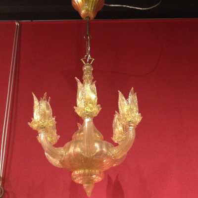 Lustre à six lumières Veronese, circa 1950