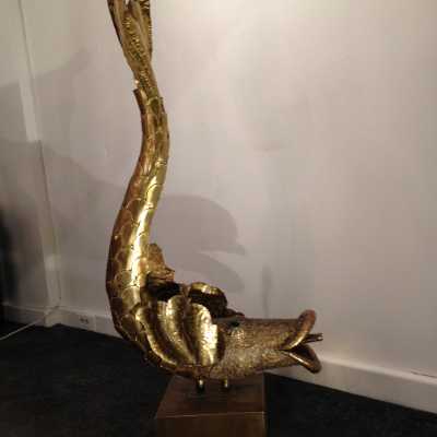 Sculpture en laiton d'Henri Fernandez, fin 1970