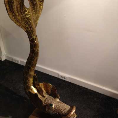 Sculpture en laiton d'Henri Fernandez, fin 1970