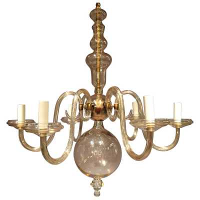 Lustre en verre de Bohème, vers 1960