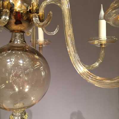 Lustre en verre de Bohème, vers 1960