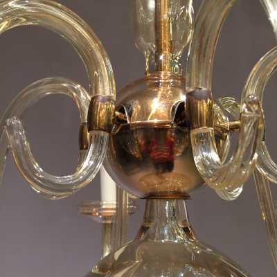 Lustre en verre de Bohème, vers 1960