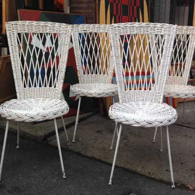 Quatre chaises en rotin, 1950