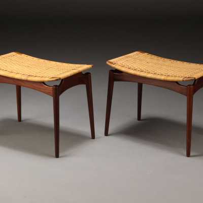 Paire de tabourets Finn Juhl circa 1960