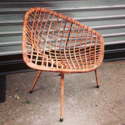 Rattin armchair diamond style.circa 1950