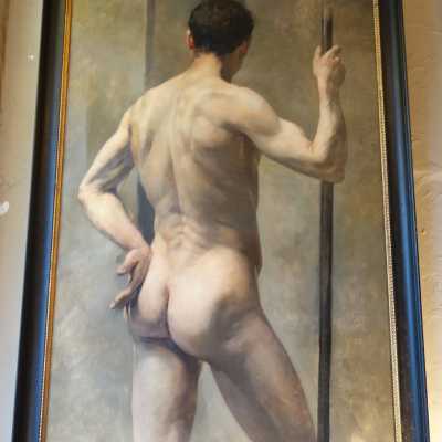 Huile sur toile, Ecole française, Académie Homme nu, fin XIXème siècle