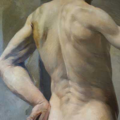 Huile sur toile, Ecole française, Académie Homme nu, fin XIXème siècle