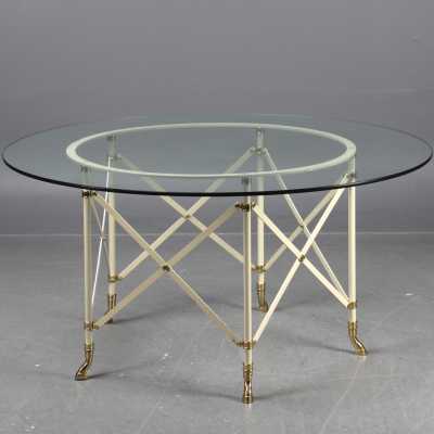 Table de salle à manger dans le goût de Jansen Suede circa 1960