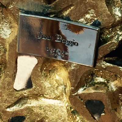 Pied de table Jungle en bronze doré à la feuille signé Jean Boggio, pièce unique, ca 1990