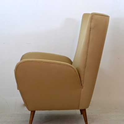 1950s Paolo BUFFA, Paire de fauteuils en satin