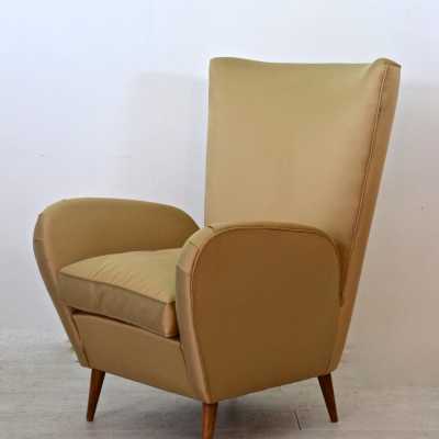 1950s Paolo BUFFA, Paire de fauteuils en satin