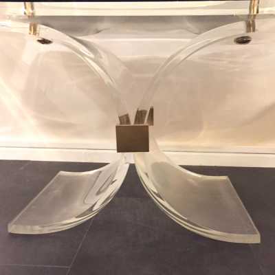 Fauteuil curule plexiglass de Michel Dumas, 1970