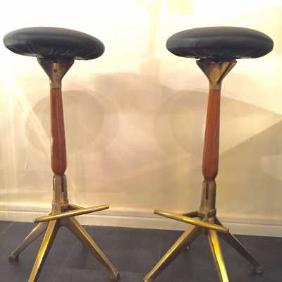 Paire de tabourets de bar de Vittorio Dassi, 1950