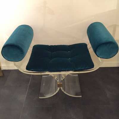 Fauteuil curule plexiglass de Michel Dumas, 1970