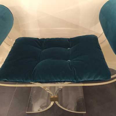 Fauteuil curule plexiglass de Michel Dumas, 1970