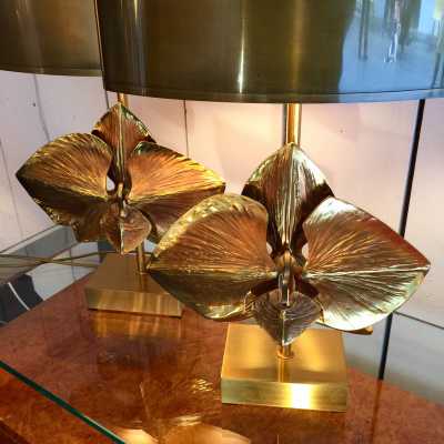Paire de lampes "Orchidée" Maison Charles 1980