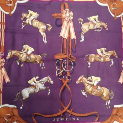 Foulard Hermès, dessin « Jumping » de Philippe Ledoux (1971-1995)