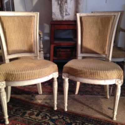 Paire de fauteuils et paire de chaises d’époque Directoire