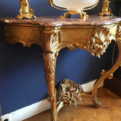 CONSOLE en Bois doré