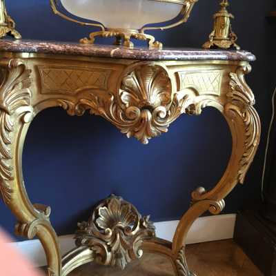 CONSOLE en Bois doré