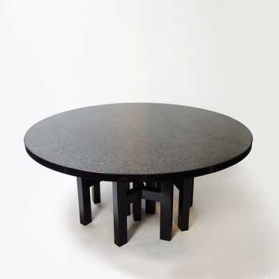 Table de salle a manger, hématite et lapis-lazuli, Ado Chale