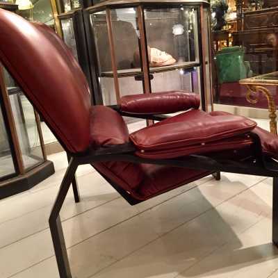 Paire de fauteuils cuir Jo Colombo