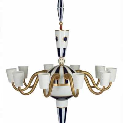 Grand lustre modèle « Park Avenue » en porcelaine